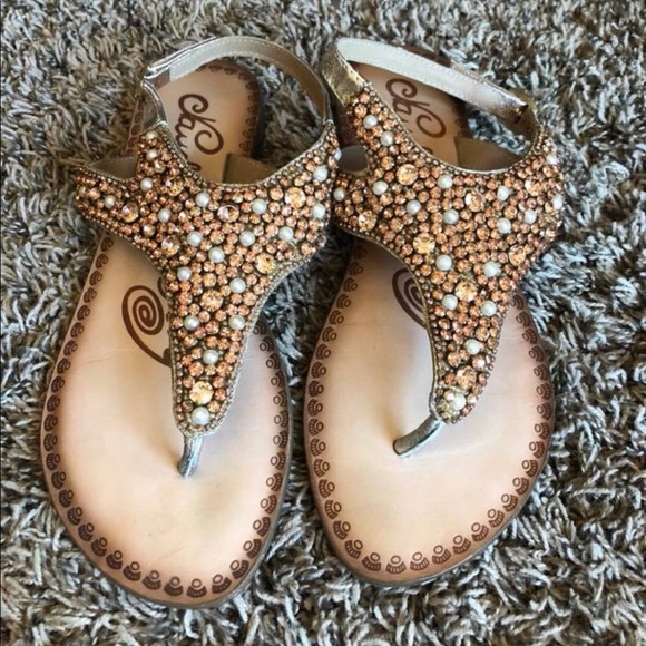 naughty monkey rhinestone sandals